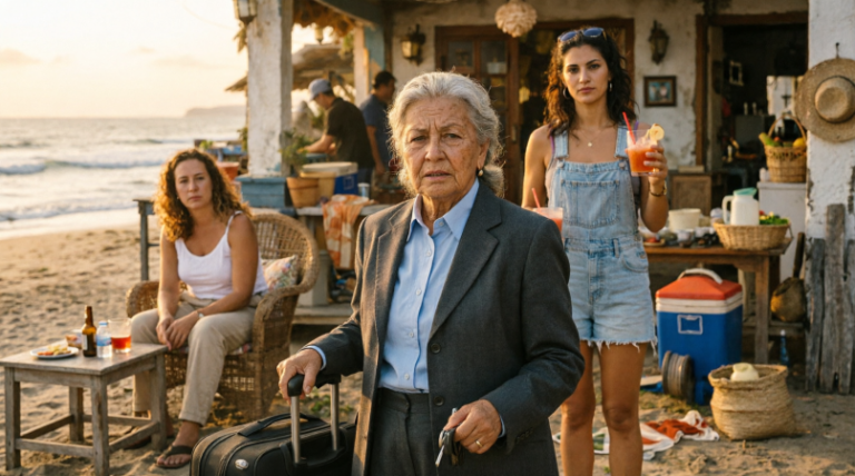 Llegué a mi casa de playa buscando un poco de paz… y encontré a mi nuera instalada ahí con toda su familia. Luego me miró a los ojos y dijo: “¿Y esa vieja arrimada qué hace aquí? No hay espacio para ella.” Entonces sonreí… e hice una sola llamada que destruyó todo lo que había planeado.