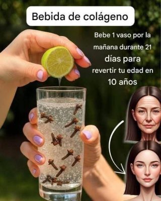Bebida de colágeno con clavo y limón: piel radiante y sin arrugas. 🤩🤩 Para seguir recibiendo mis recetas, solo di algo 👇🏻👇🏻… ¡Gracias!