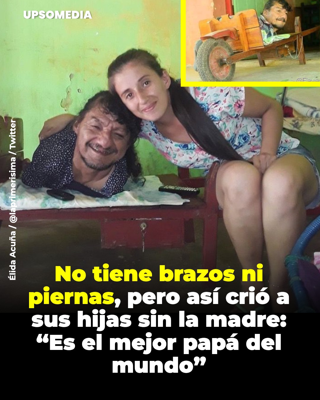 Un padre sin brazos ni piernas, pero con un amor inquebrantable y una fuerza interior admirable, ha conmovido profundamente a todo Paraguay y más allá de sus fronteras