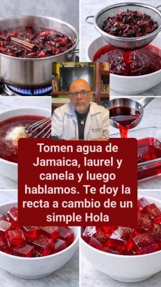 Gelatina de flor de jamaica con canela y clavo de olor: