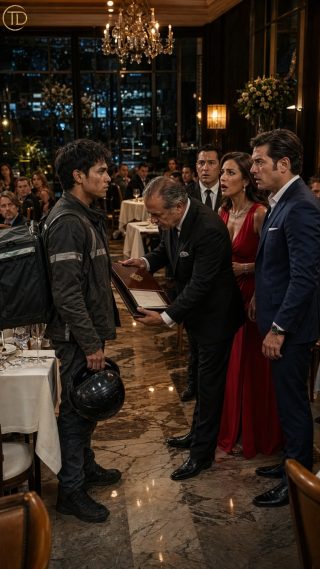 SE BURLARON DE MÍ Y ME HUMILLARON MI EXNOVIA Y SU NUEVO NOVIO MILLONARIO AL VERME CON UNIFORME DE REPARTIDOR DENTRO DE UN RESTAURANTE DE 5 ESTRELLAS. LE ORDENARON AL GERENTE QUE ME ECHARA. PERO CUANDO APARECIÓ EL TEMIDO BILLONARIO DUEÑO DEL LUGAR, TODOS QUEDARON HELADOS AL VERLO INCLINARSE FRENTE A MÍ Y ENTREGARME LAS ESCRITURAS DE TODO EL ESTABLECIMIENTO.