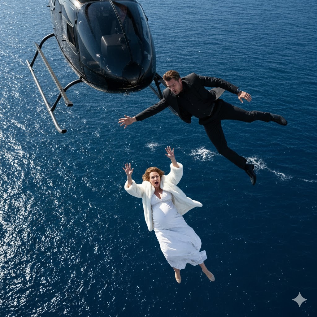 El esposo empuja a su esposa embarazada y multimillonaria desde un helicóptero para quedarse con la herencia, pero inesperadamente ella ya estaba preparada…