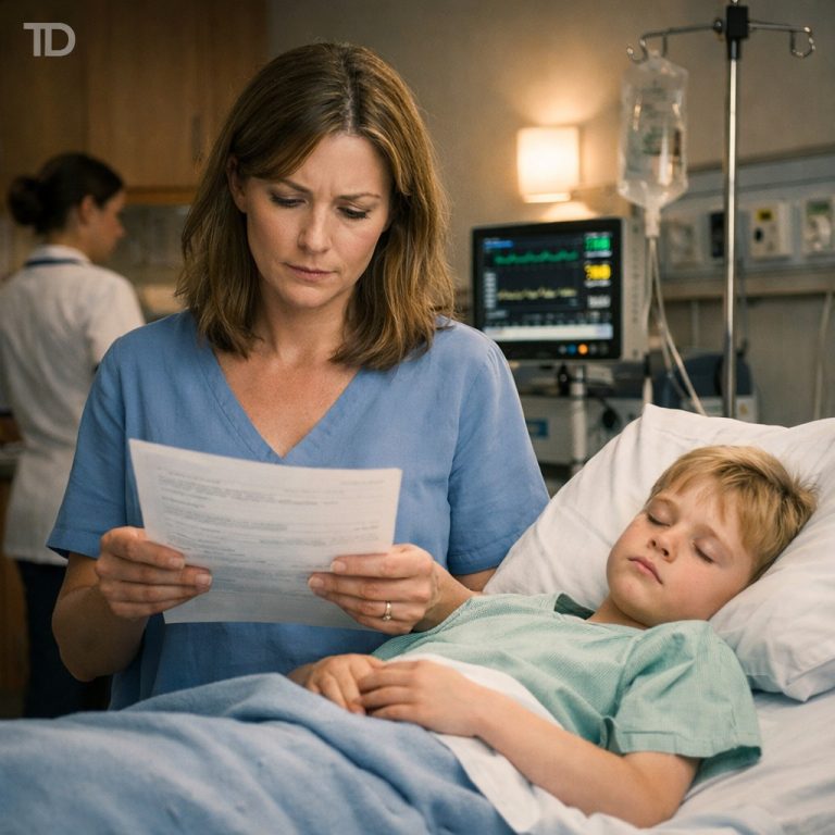 “Fui al hospital para cuidar a mi hijo, que tenía un hueso roto. Mientras dormía, la jefa de enfermeras me deslizó en la mano un papel que decía: ‘No vuelvas. Él está mintiendo. Revisa la cámara a las 3 a.m.’ Lo que vi en las grabaciones me dejó en shock…”