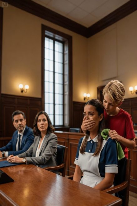 Empleada Doméstica Acusada Por Un Millonario Fue Al Tribunal Sin Abogado —Hasta Que Su Hijo Confesó…