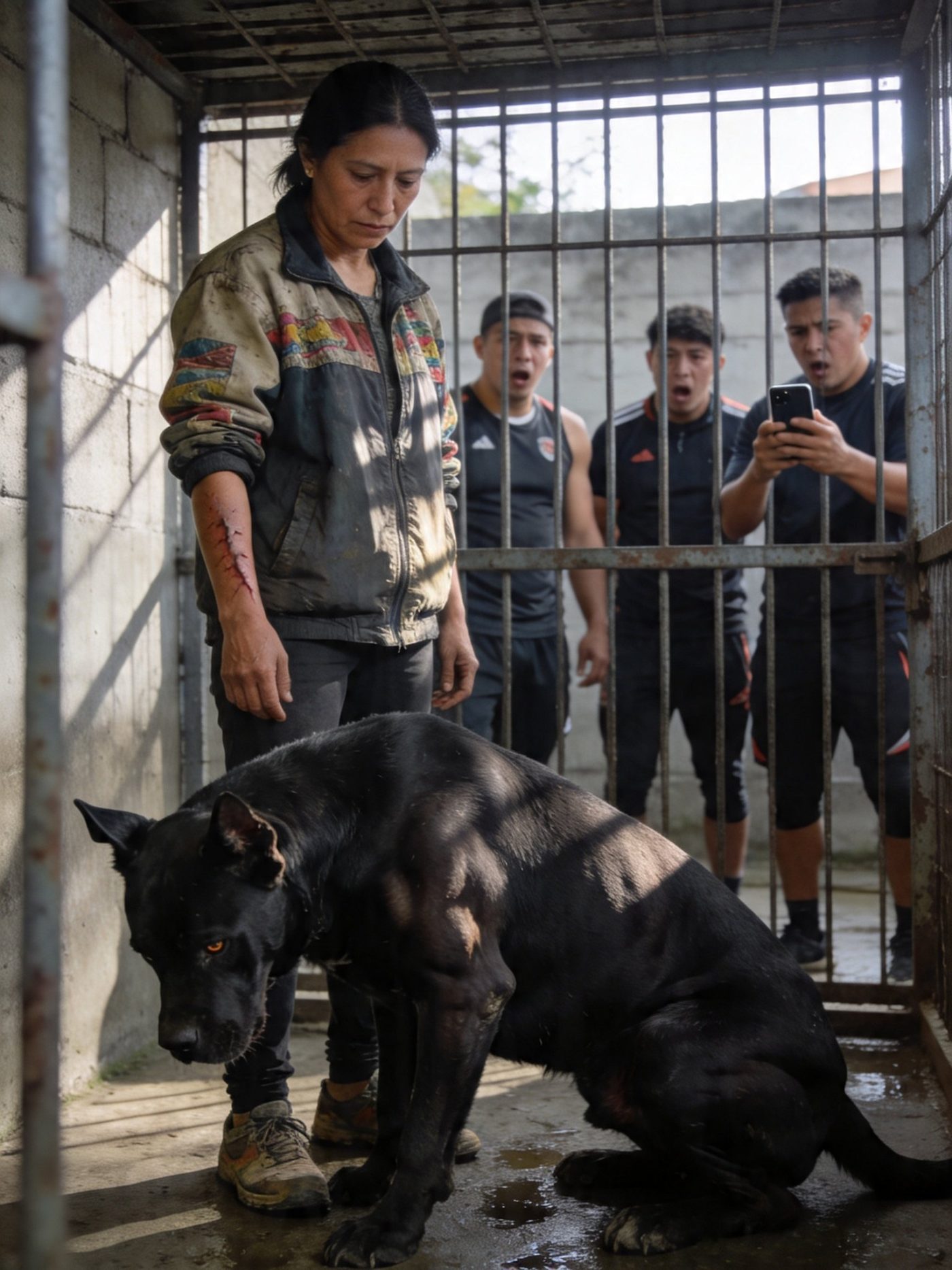 Encerraron a una mujer indefensa… con el único perro que había hecho retroceder a todos.