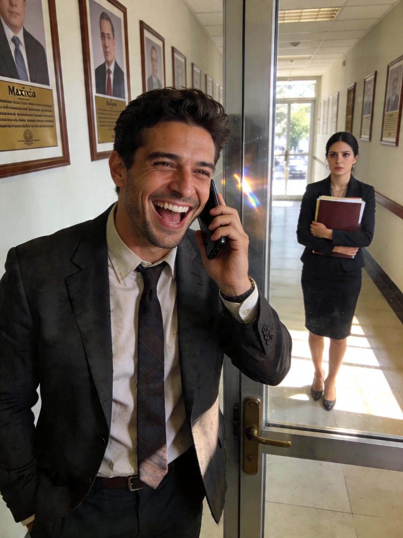 — ¡Ya está, mamá! ¡Ha firmado! ¡El departamento y la camioneta son míos! ¡Los préstamos, suyos!