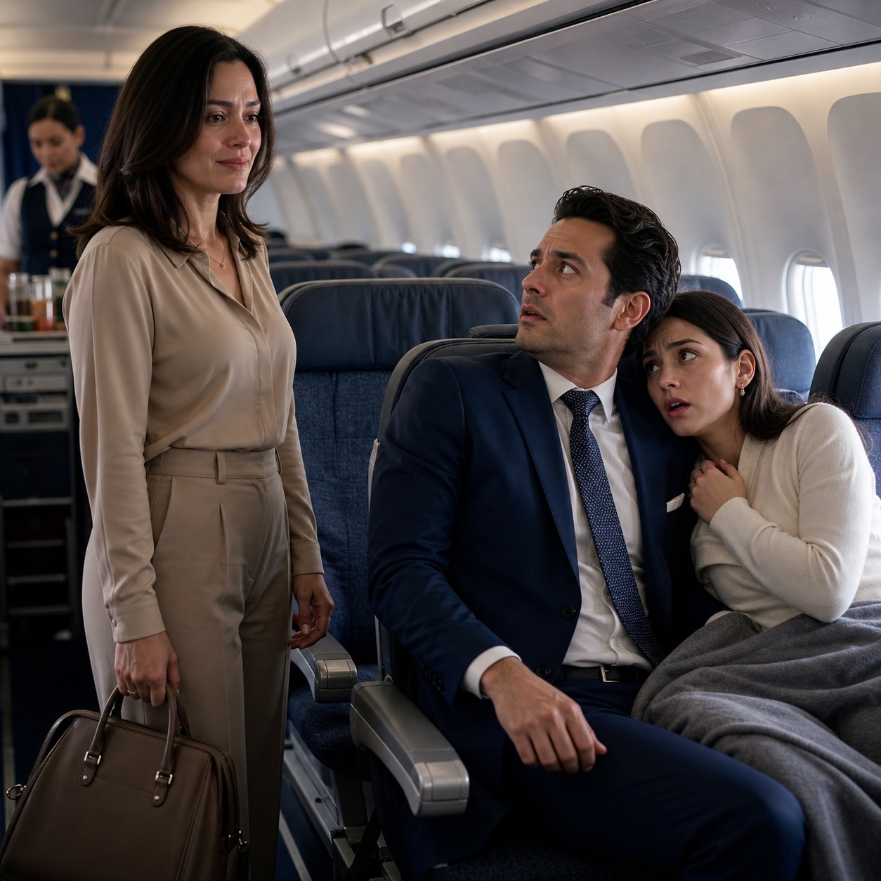 En el avión, me encontré por casualidad con mi esposo, que supuestamente iba de viaje de negocios. Su secretaria estaba profundamente dormida, con la cabeza apoyada cómodamente en su regazo. Yo sonreí, lo llamé con voz suave: —Amor. Y luego dije: —Qué joven se ve tu nueva esposa. Al segundo siguiente, su rostro se puso pálido. Y las pestañas de ella comenzaron a temblar sin control.