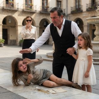 Un empresario empujó a una niña pobre por darle un remedio a su hija muda… pero cuando la pequeña dijo “papá”, su ambición desató una traición que nadie vio venir