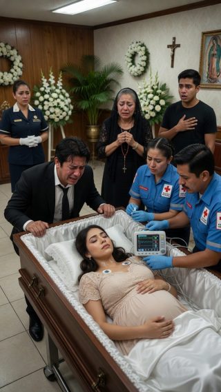 Iban a cremar a su esposa embarazada, pero él suplicó abrir el ataúd una última vez: cuando el vientre de ella se movió, detuvo todo sin imaginar el escalofriante secreto familiar que estaban a punto de descubrir.