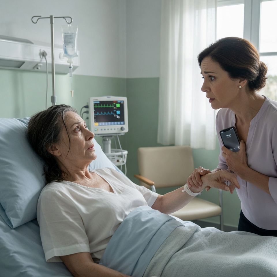 Mi hija me suplicó cuidar a su suegra en coma mientras ella salía de viaje. Sentada junto a la cama, la señora despertó aterrada, me apretó la mano y susurró: “Llame a la policía”. Lo que descubrí después me heló la sangre.