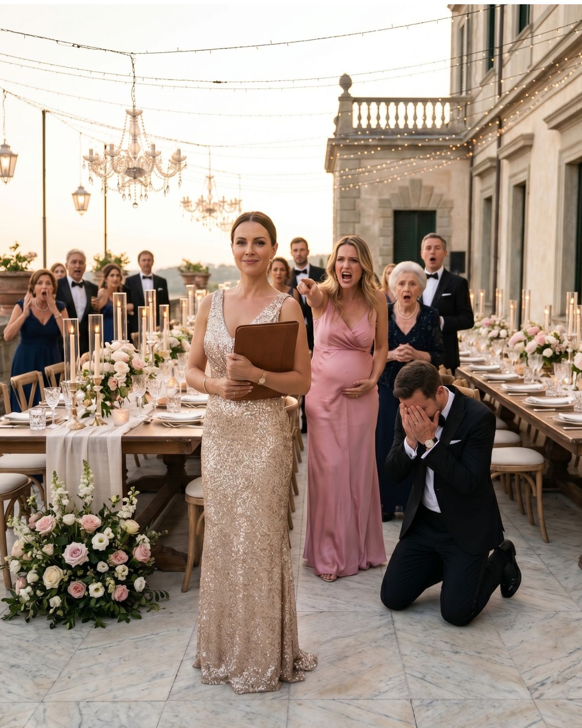 Mi esposo organizó una fiesta secreta para su asistente embarazada después de robarme toda mi empresa. “Ella ya firmó los papeles”, le dijo con una sonrisa burlona a su madre. “Mañana estará de rodillas suplicando.” De pie detrás de la puerta, no lloré. No grité. Simplemente regresé en silencio a mi coche e hice tres llamadas. Ellos creían que me habían enterrado viva… sin tener idea de que acababan de darme la pala para cavar sus propias tumbas.