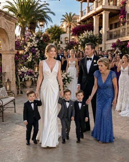 Su madre invitó a su exesposa a una boda de lujo para humillarla… hasta que todos notaron que los tres niños que llevaba eran idénticos al novio.