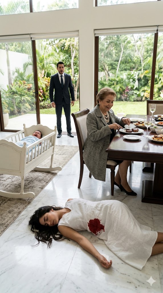 Mi esposa se desmayó del cansancio mientras mi madre seguía comiendo y la llamó dramática, pero lo que descubrí en las cámaras destruyó a nuestra familia para siempre.