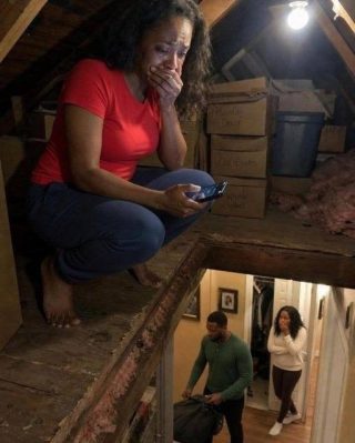 Mi hermana me llamó a medianoche y me susurró: «Apaga todas las luces. Sube al ático. No se lo digas a tu marido». Pensé que se estaba volviendo loca, hasta que miré a través de las tablas del suelo…