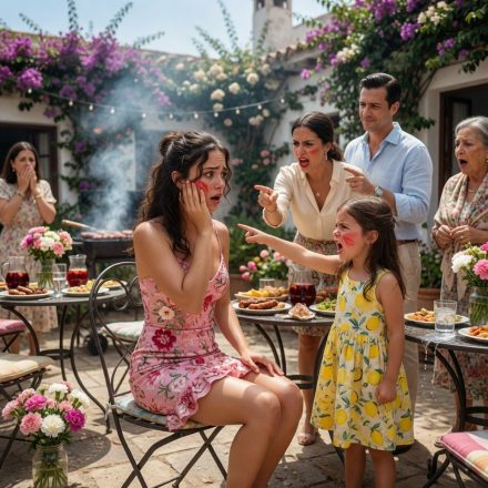 En plena parrillada familiar, mi sobrina de 7 años me cruzó la cara de una cachetada frente a todos. “Te lo mereces por meterte con hombres casados”, me gritó. Mi propia sangre me condenó por un secreto sucio que mi cuñado inventó