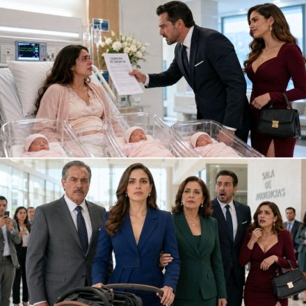 Recién operada y con mis 3 bebés en el hospital, mi esposo entró con su amante y me aventó unos papeles: “Firma, ya no sirves como esposa”. Yo no grité, solo dejé la pluma sobre la cama…