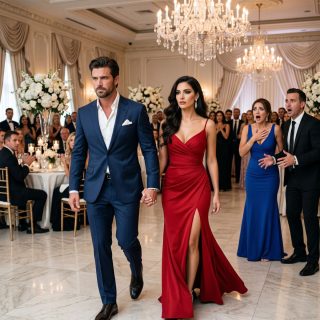 Llegué a la gala de la empresa con un vestido rojo y tomada de la mano de otro hombre… entonces mi esposo y su amante entendieron que años de mentiras estaban a punto de caer frente a todos.