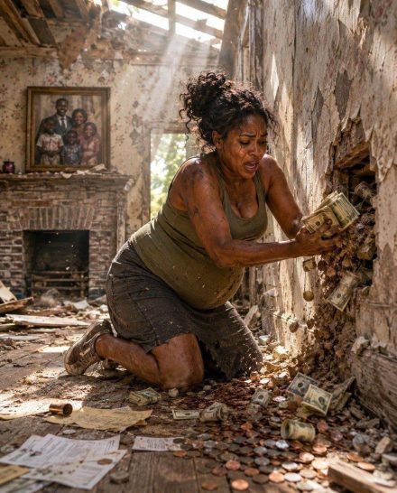 Una viuda embarazada compró una casa desmoronada por casi nada… pero lo que descubrió detrás de una vieja pintura cambiaría su vida para siempre.