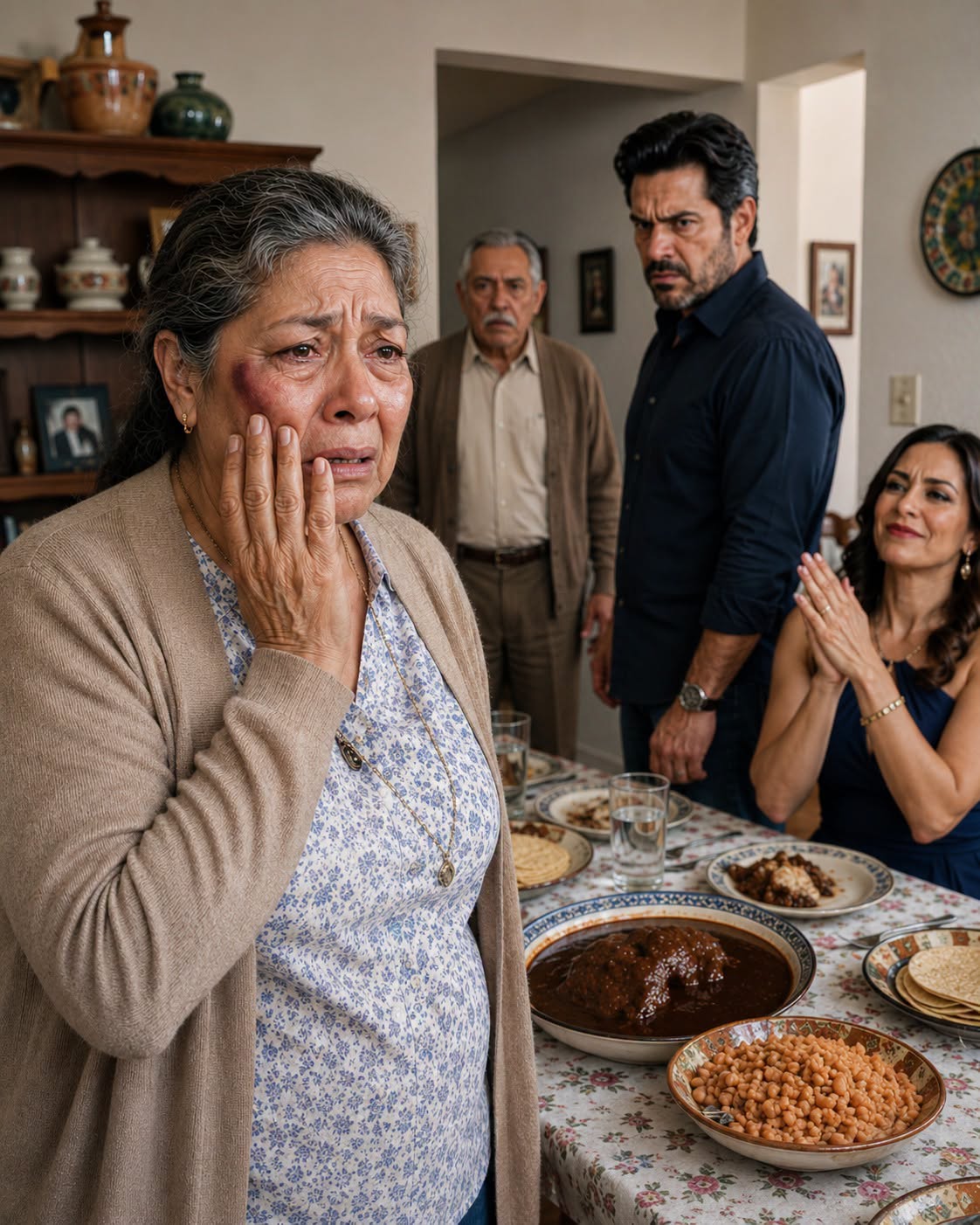 El hijo golpeó a su madre en plena comida y su esposa aplaudió… hasta que el padre hizo una llamada que los dejó sin nada
