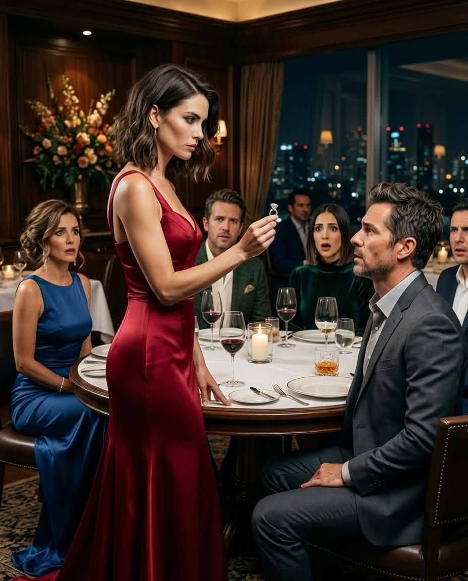 Llegué tarde a la cena y escuché a mi prometido hablando de mí delante de todos: “Ya no quiero casarme con ella”, pero cuando me quité el anillo y revelé el secreto detrás de su empresa, nadie se rió ya.