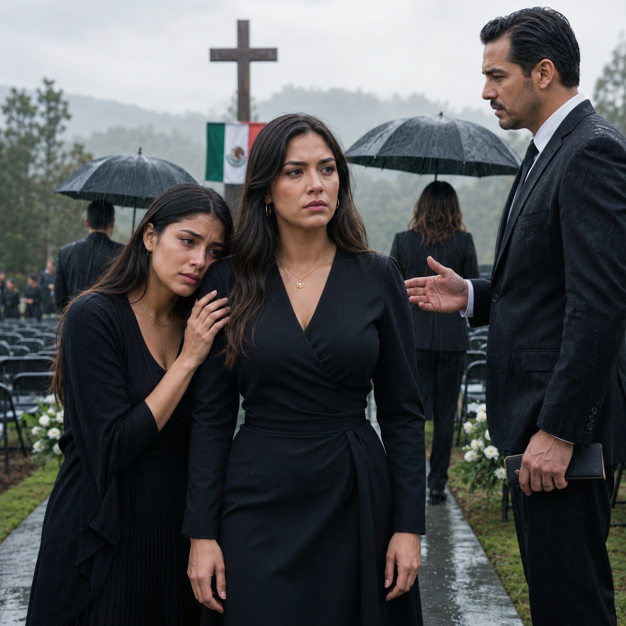 En el funeral de su padre, su hermana quiso humillarla por seguir sola… pero cuando apareció su esposo, la mujer que le robó todo comenzó a temblar